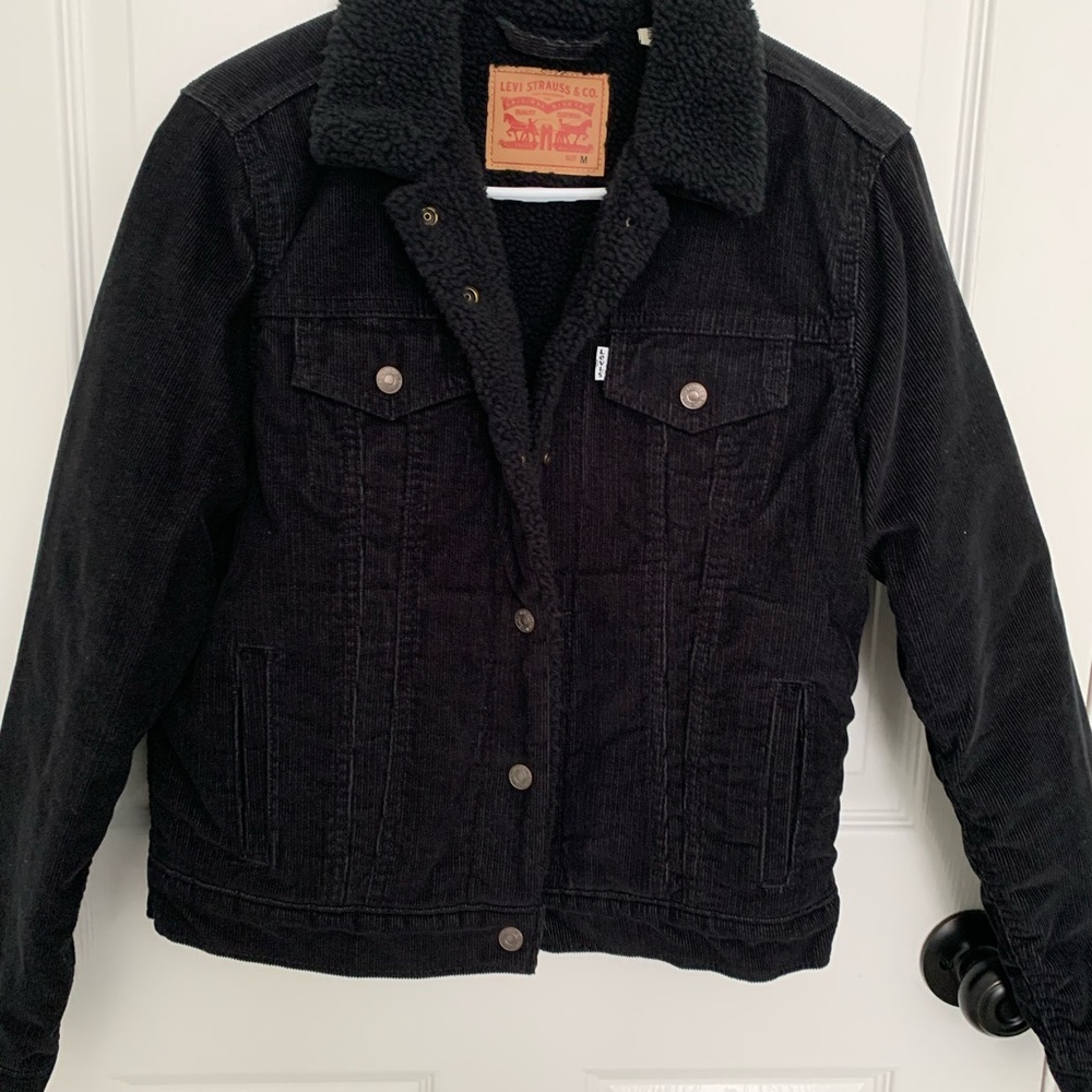 Levi's Black Sherpa-Lined Jacket